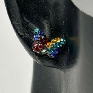 Blue & Red Butterfly Earrings